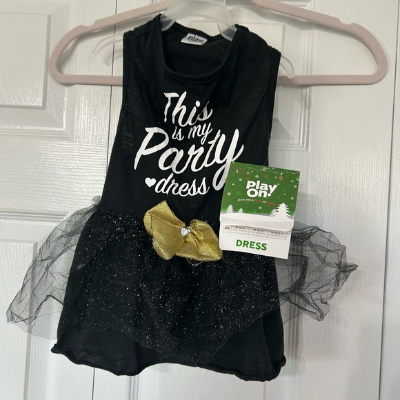Dog dress: Play On New Years Eve Dog Dress black with tulle Size Large New - Picture 4 of 8
